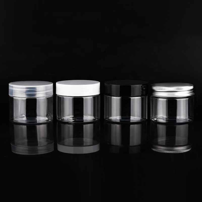 Clear empty jars for body scrubs Cosmetic Container Food Material 30g 40g 50g 60g 80g 100g 250g Clear PET Plastic cosmetic jar