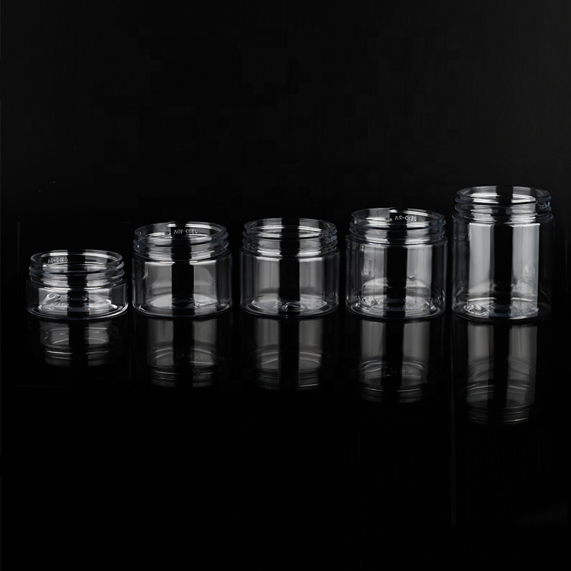 Clear empty jars for body scrubs Cosmetic Container Food Material 30g 40g 50g 60g 80g 100g 250g Clear PET Plastic cosmetic jar