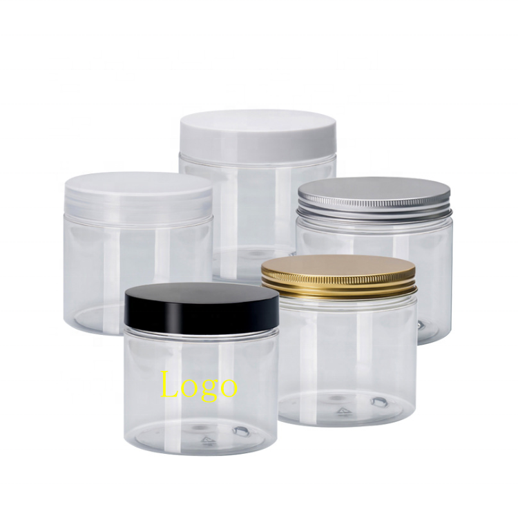 Clear food candy cookie 250ml pet jar with lid