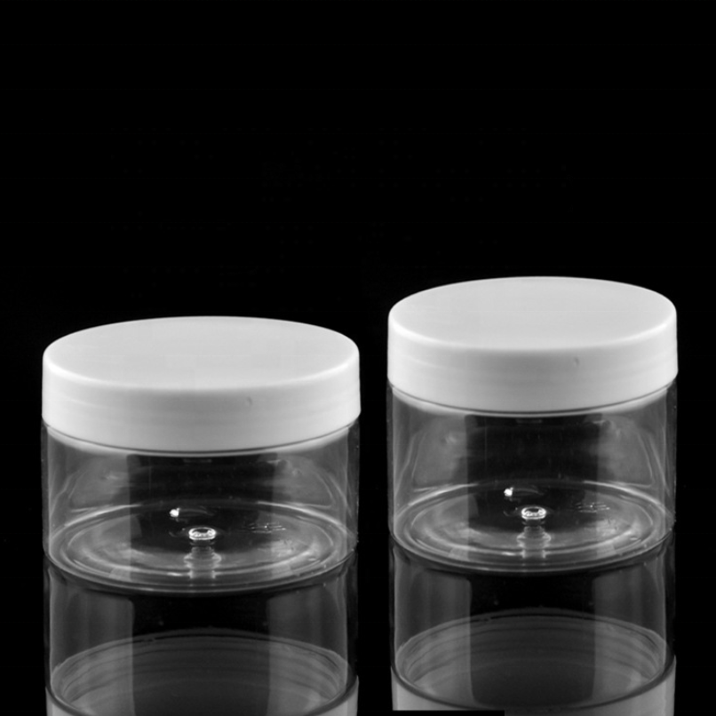 Clear food candy cookie 250ml pet jar with lid