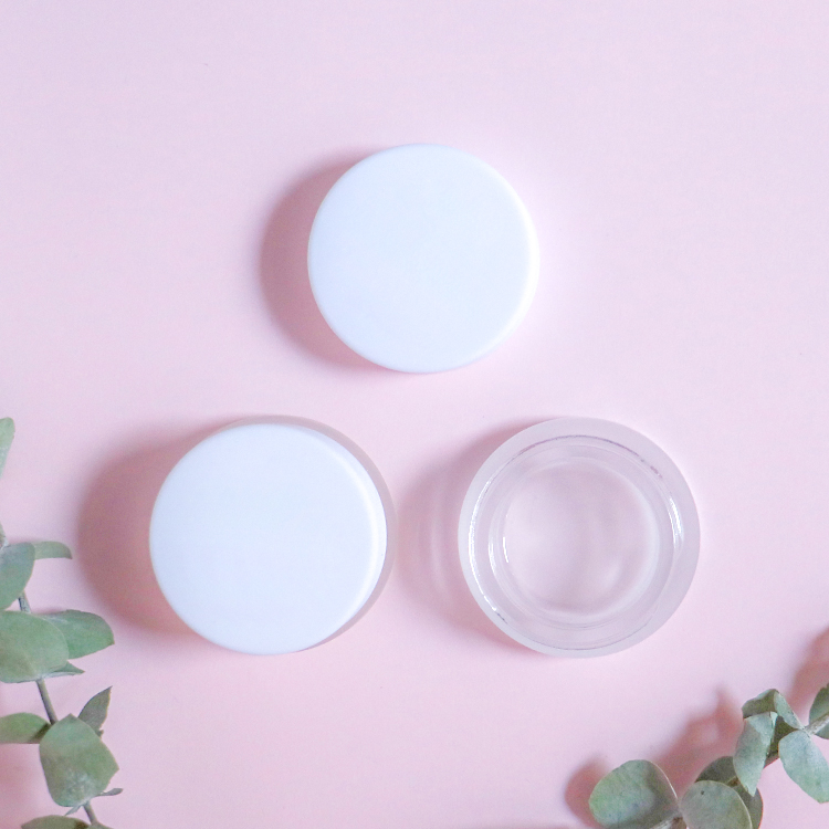 Clear frosted skincare use cfrosted glass cosmetic jars5ml 10ml 20ml