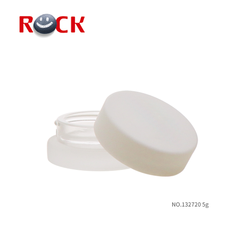 Clear frosted skincare use cfrosted glass cosmetic jars5ml 10ml 20ml