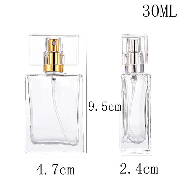Clear glass atomiser screw spray pump perfume bottle 50ml