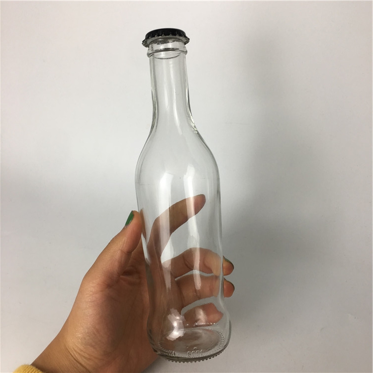 Clear glass bottle for cola /cocktail rio 275ml glass soda water bottle with crown cap