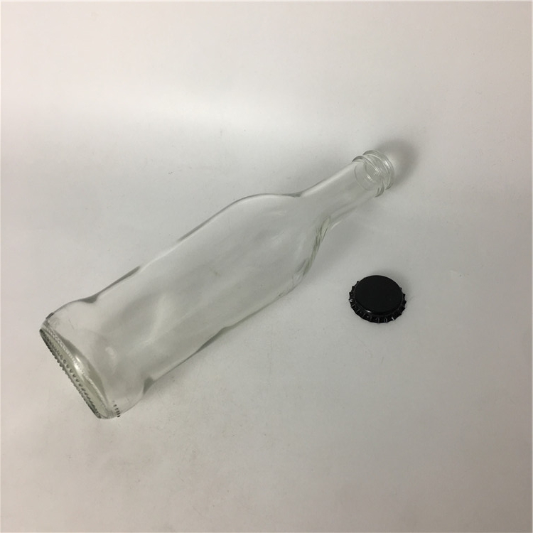 Clear glass bottle for cola /cocktail rio 275ml glass soda water bottle with crown cap