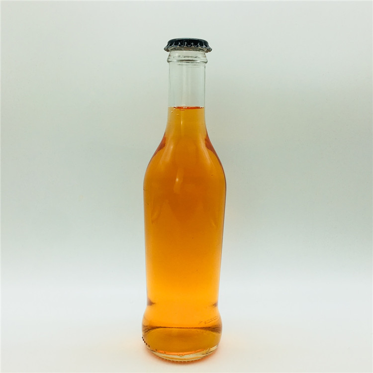 Clear glass bottle for cola /cocktail rio 275ml glass soda water bottle with crown cap