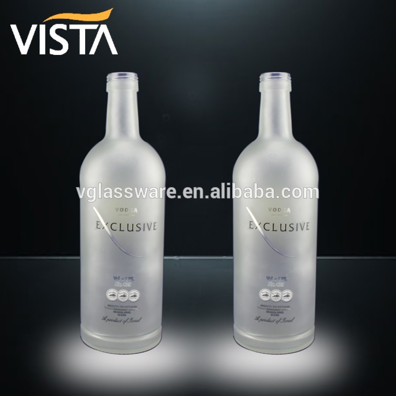Clear glass bottle for vodka 1 liter