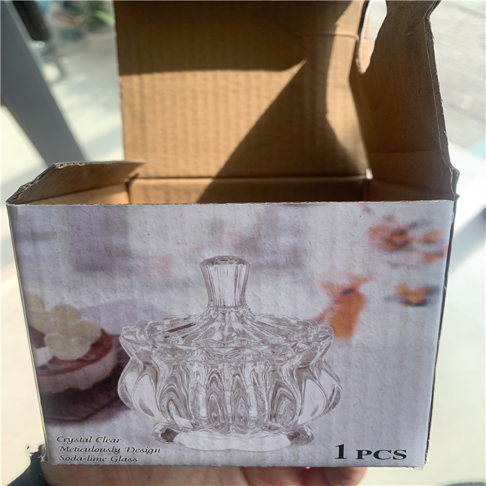 Clear glass candy jar crystal food container with lid tabletop bottle storage home decor gifts for wedding festival