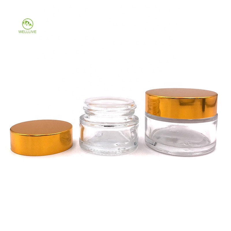 Clear glass cream jar 30g 50g natural glass empty container for cosmetic packaging