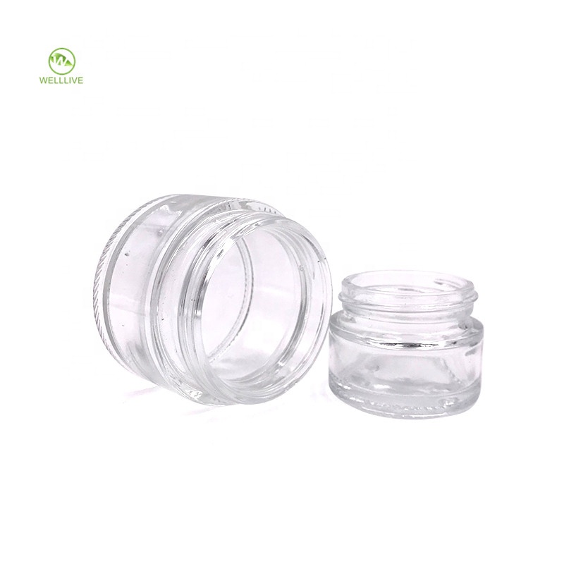 Clear glass cream jar 30g 50g natural glass empty container for cosmetic packaging