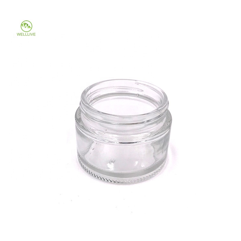 Clear glass cream jar 30g 50g natural glass empty container for cosmetic packaging