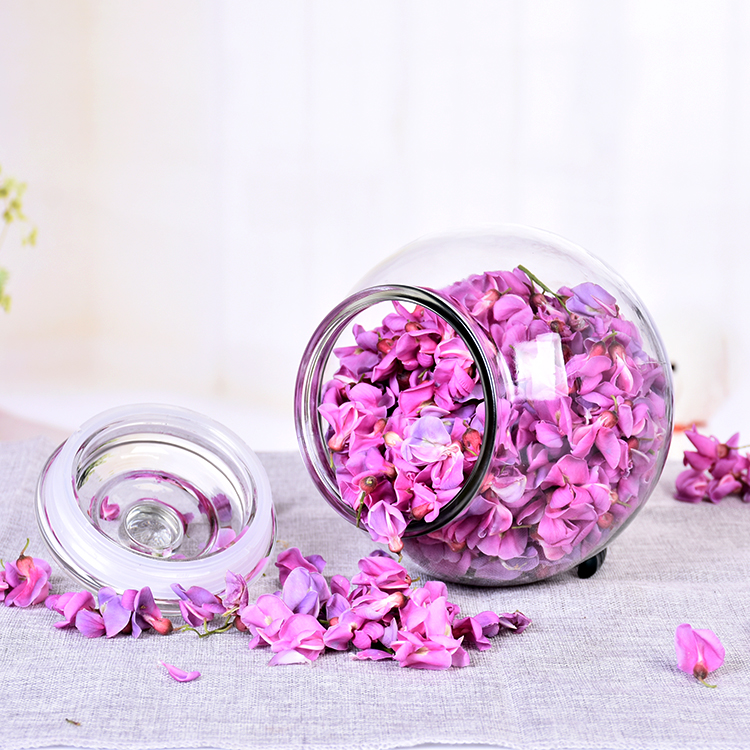 Clear glass flower tea sealed multigrain lemon food jar household storage jar large pickle jar