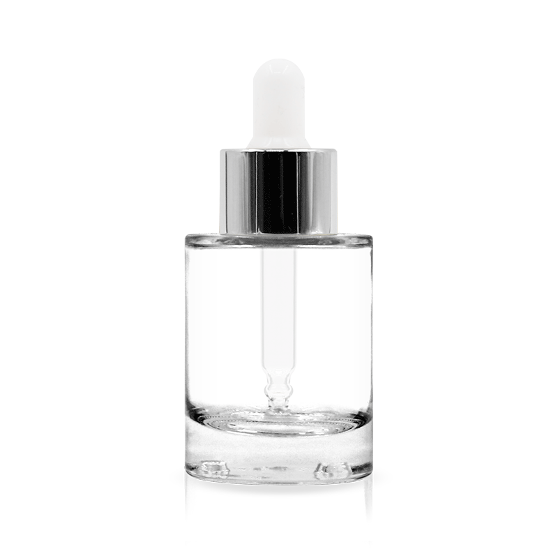 Clear glass high quality bottle with transparent PETG dropper