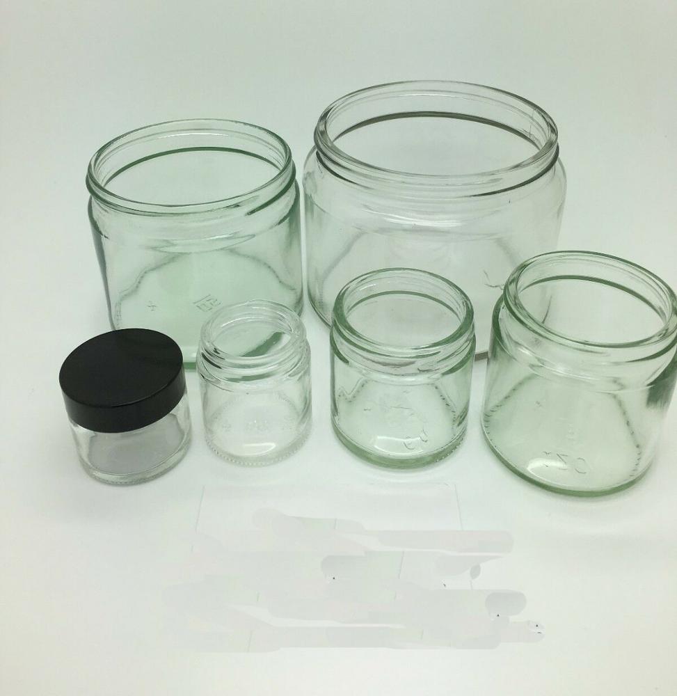 Clear glass jar cosmetic 250ml packaging white glass bottle for cosmetic powder
