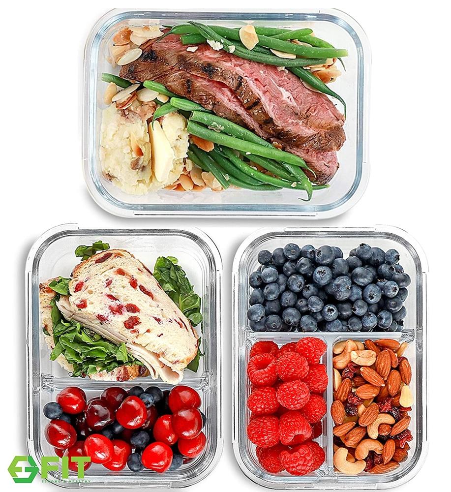 Clear glass set kids custom lunch box for wholesales