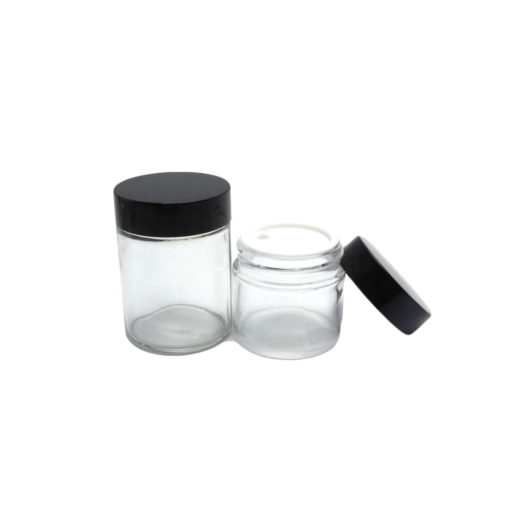 Clear glass skin care cosmetic glass cream jar with plastic lid GJ-CC64