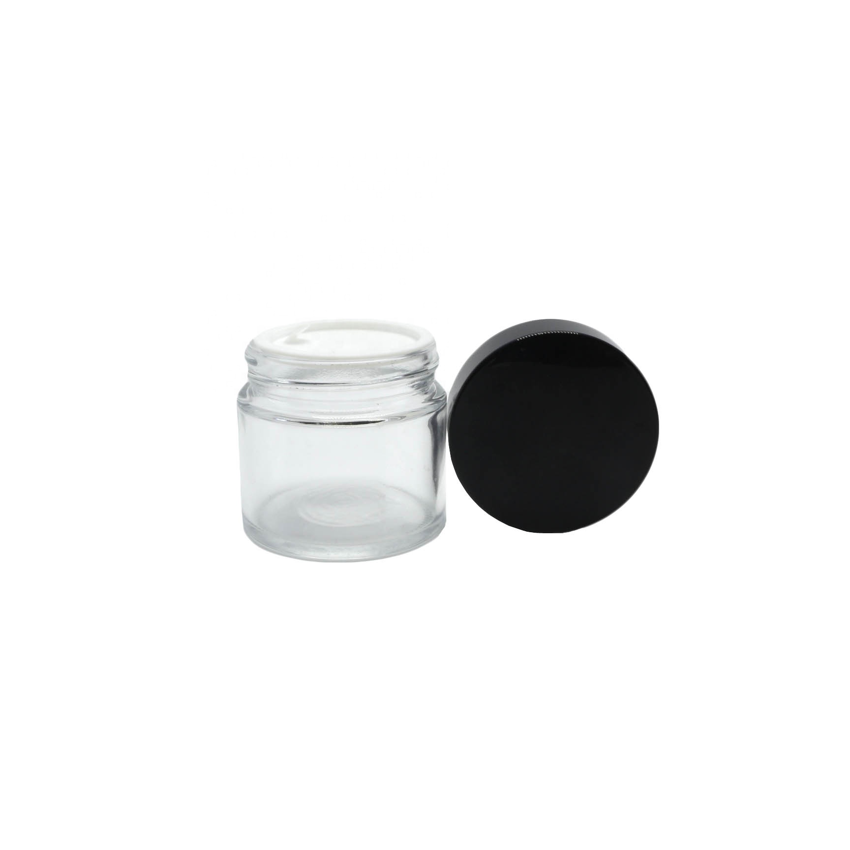 Clear glass skin care cosmetic glass cream jar with plastic lid GJ-CC64