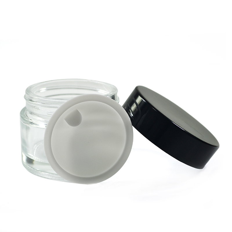 Clear package 5g 10g 15g 20g 30g 50g 100g plastic lid custom glass cosmetic jar for skin cream