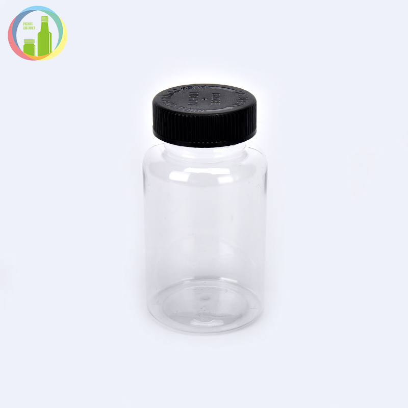 Clear pet pharma capsule supplement bottle pharmaceutical pill storage bottles