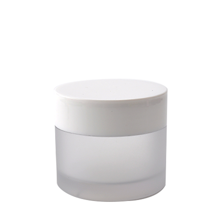 Clear plastic cream jar with thick wall better than glass