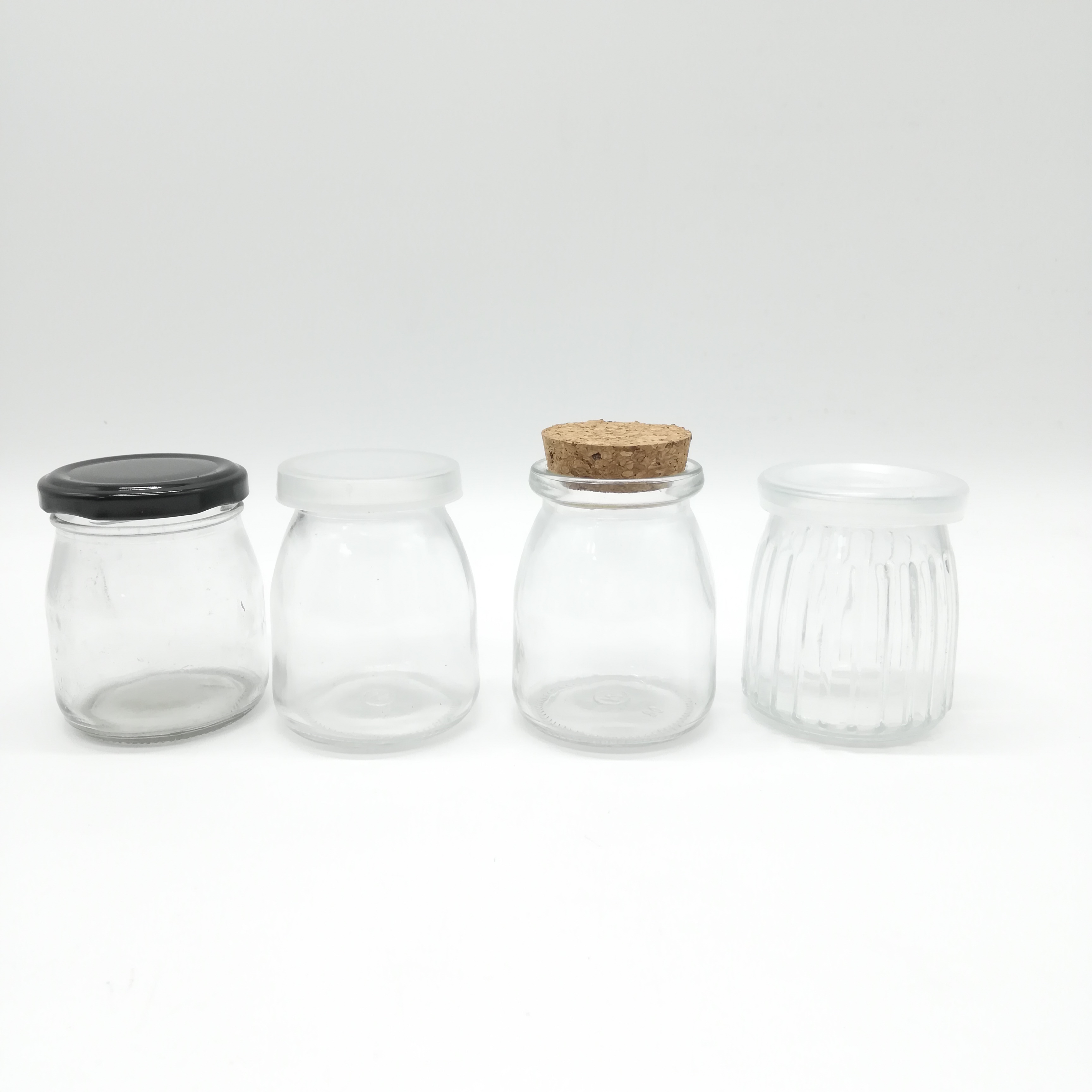 Clear pudding glass jar pudding glass bottle for milk/ fruits yoghurt/ muse 100ml/ 200ml