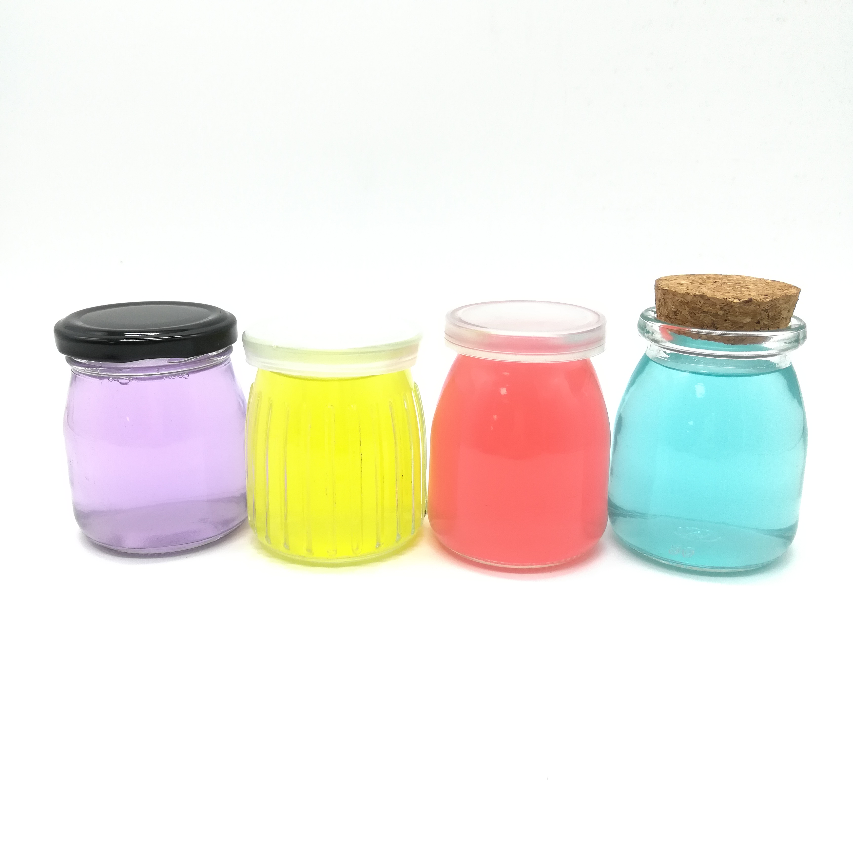 Clear pudding glass jar pudding glass bottle for milk/ fruits yoghurt/ muse 100ml/ 200ml