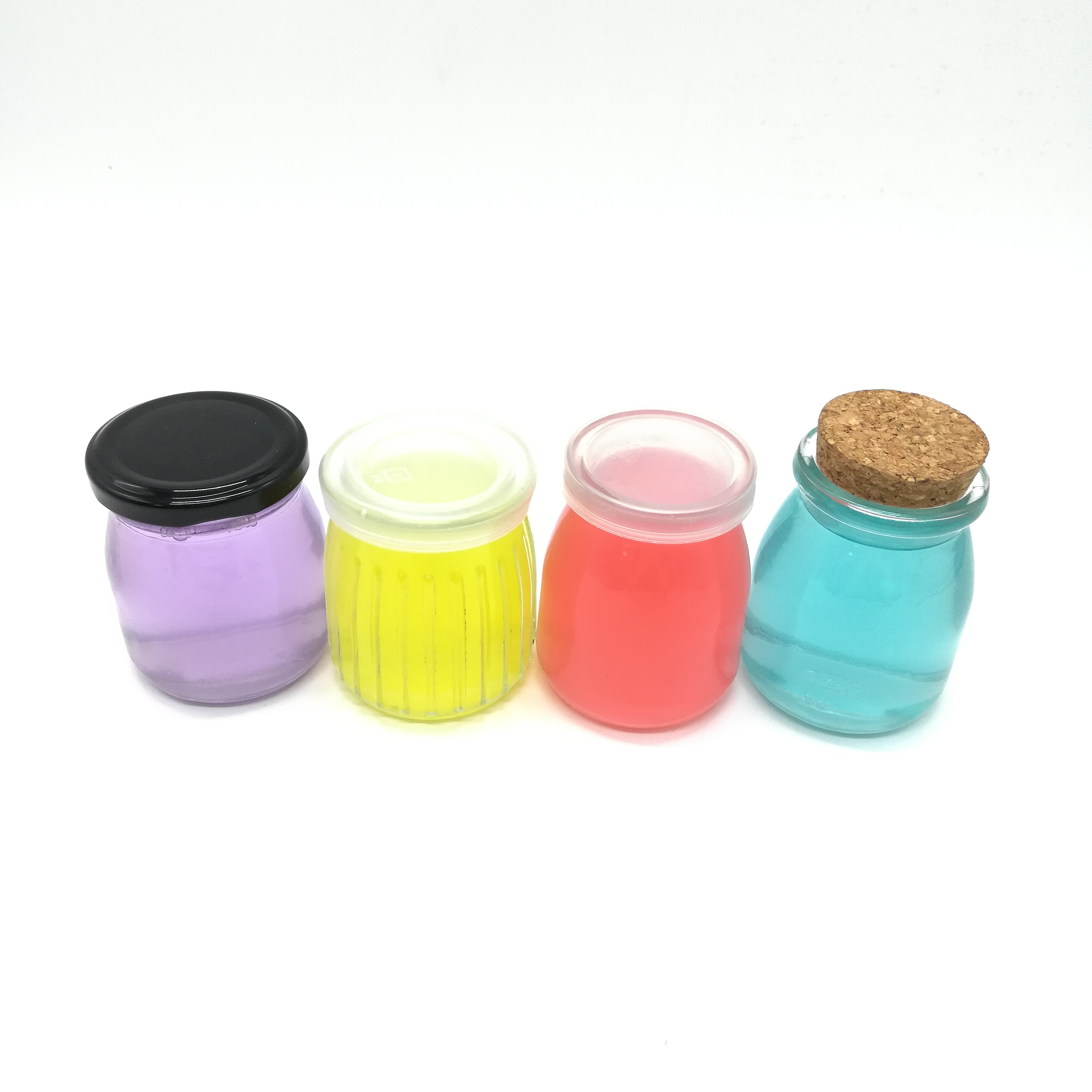 Clear pudding glass jar pudding glass bottle for milk/ fruits yoghurt/ muse 100ml/ 200ml
