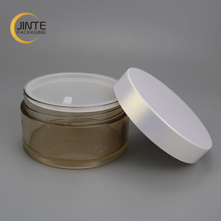 Clear purple color container 150g Food grade PETG pink cosmetic jar 100ml 50ml 200ml 250ml with white lid