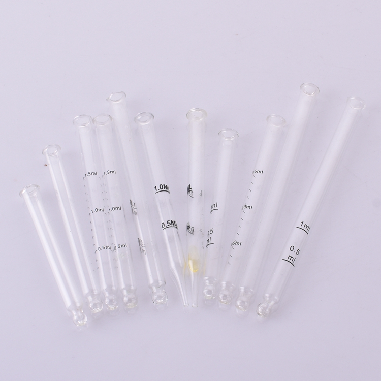 Clear round 18/410 15ml gold aluminum glass bottle dropper with calibration glass pipette