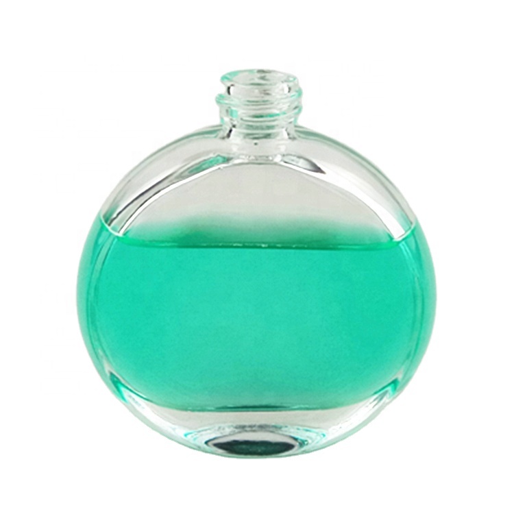Clear round shape perfume glass bottle 50ml for hair oil used with glass dropper