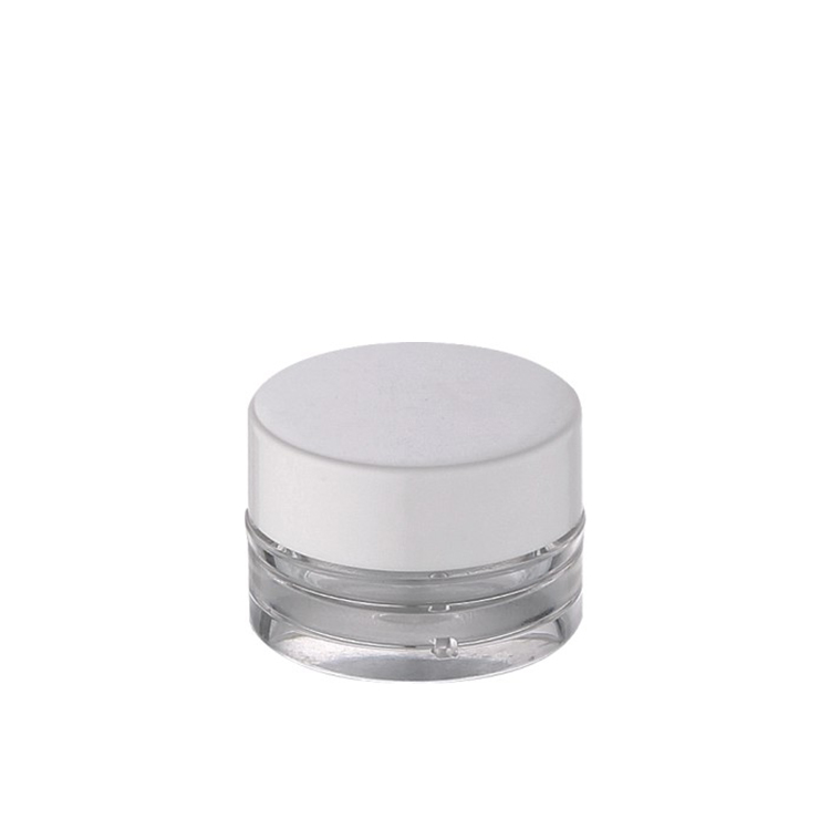 Clear small plastic container 3g 5g hard PETG cosmetic cream jar with black screw cap for lip balm eyeliner eyeshadow cream