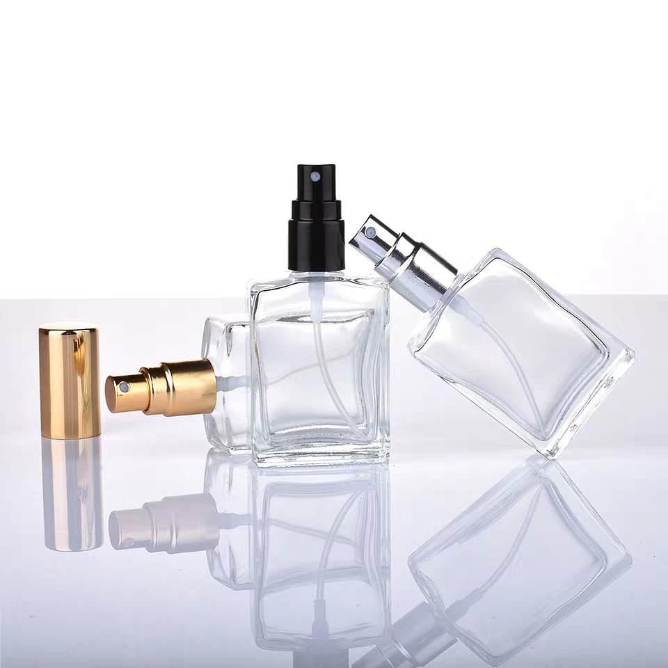 Clear spray pump glass refill perfume bottles 30 ml with pump sprayer
