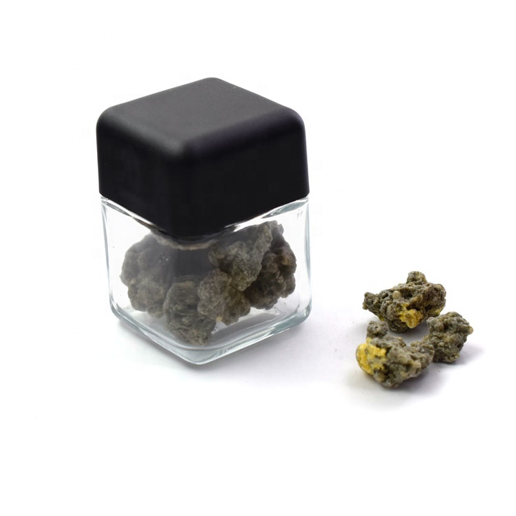 Clear square sharp Child Resistant Glass cosmetics concentrate jar