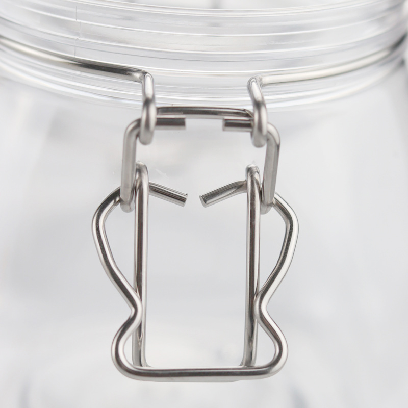 Clip Top Ccosmetic Clear PET Plastic 220ml 250ml 250ml 400ml 450ml 500ml pet jar With Metal Clasp
