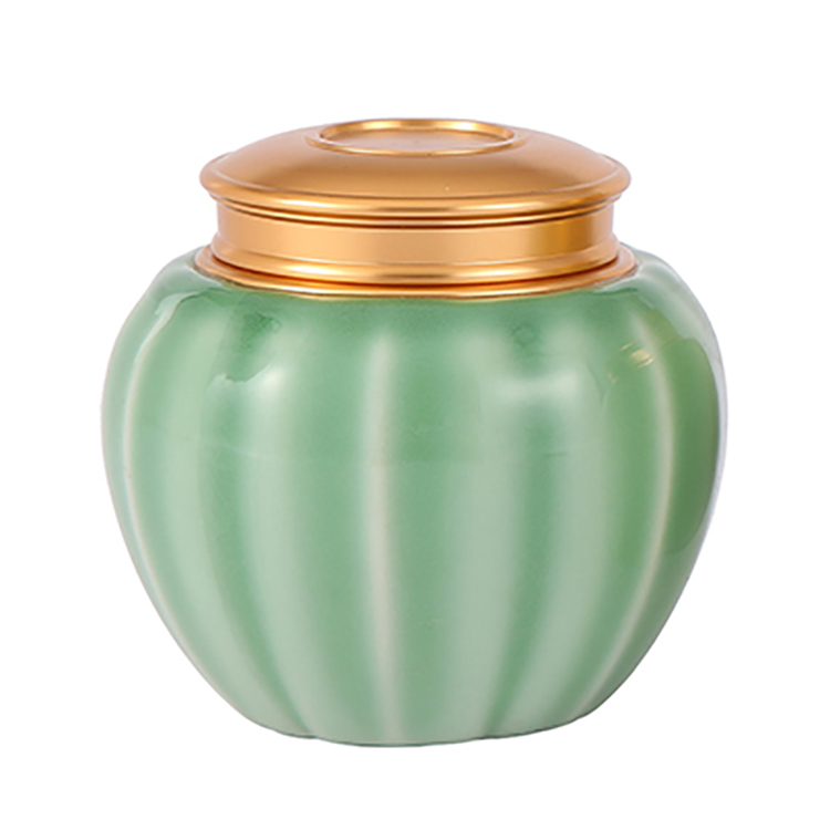 Close to the theme of environmental protection Blue custom color porcelain Aluminum alloy candy jar ceramic