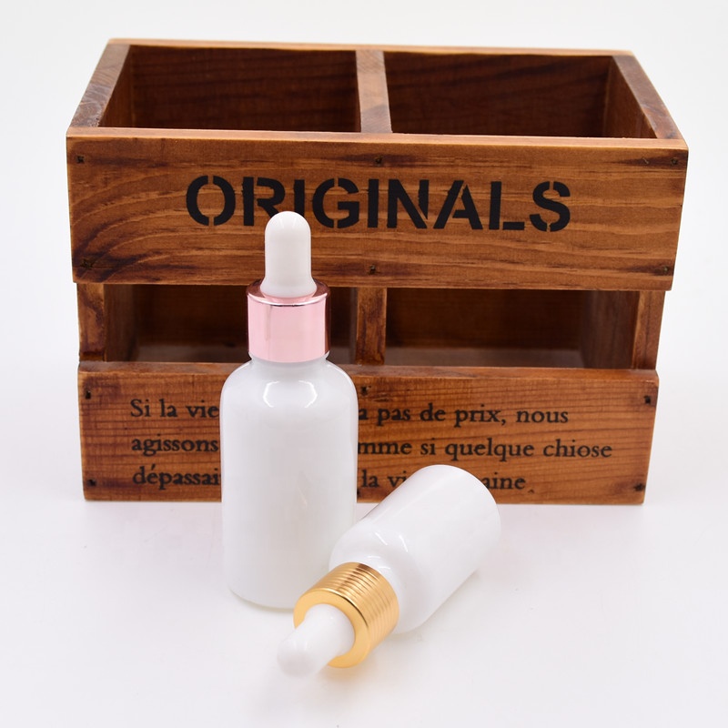 Coating 3oz 100ml essential oil white round serum pump bottle frascos de vidrio cbd glass bottles with dropper spray pump cap