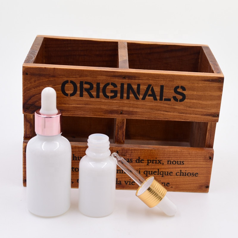 Coating 3oz 100ml essential oil white round serum pump bottle frascos de vidrio cbd glass bottles with dropper spray pump cap