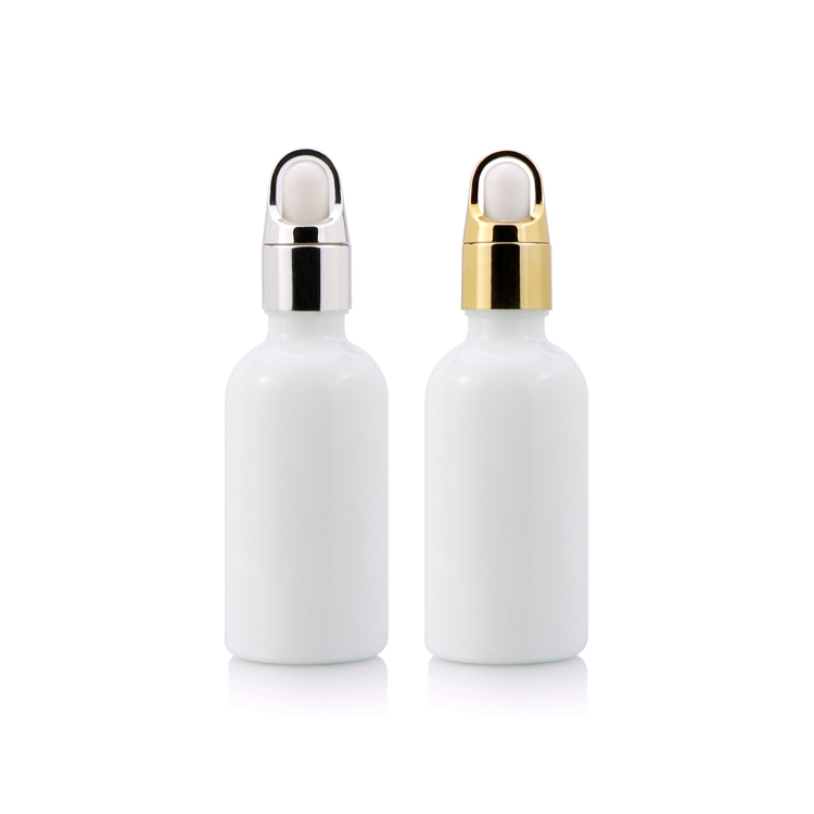 Coating white 30ml essential oil bottle dropper bottle with gold silver cap