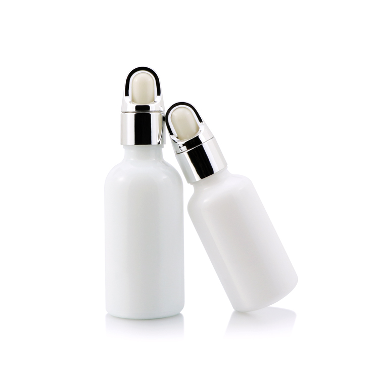 Coating white 30ml essential oil bottle dropper bottle with gold silver cap