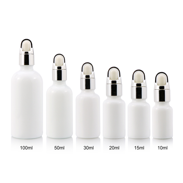Coating white 30ml essential oil bottle dropper bottle with gold silver cap