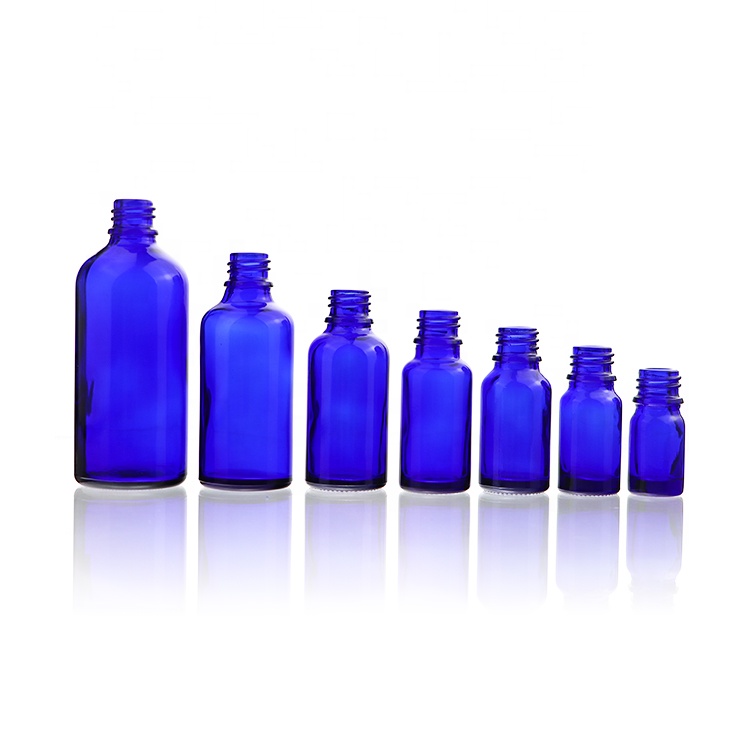 Cobalt Blue 1oz 2 oz Boston Round Glass Cosmetic Essential Oil Spray Bottle Dropper Bottles