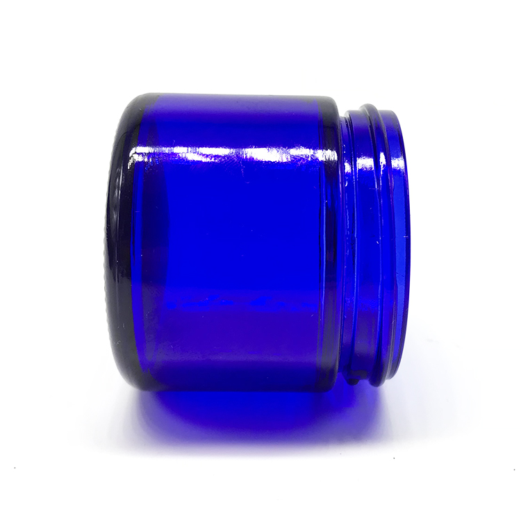 Cobalt Blue Coloured UV Glass Jar 4oz Cosmetic Glass Jar for Bath Salt