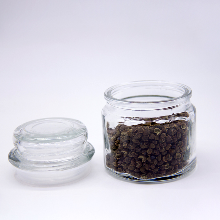 Coffee Bean Glass Containers Heat-Insulation Food Glass Containers With Wooden Lid
