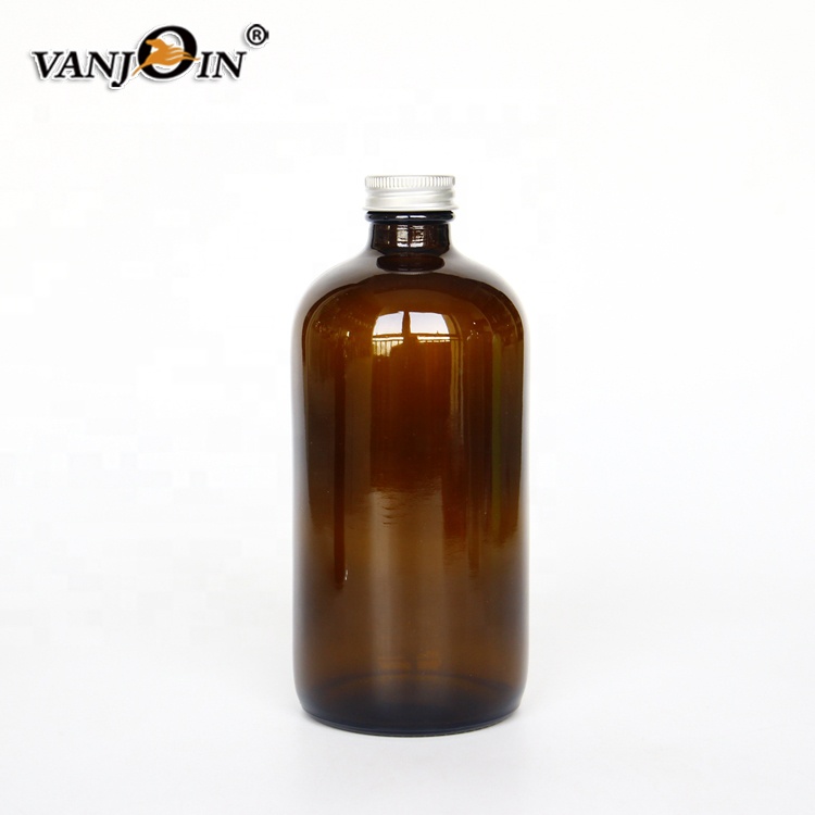 Cold Brew Coffee Bottle 16oz Amber Glass Round Bottle With Screw Cap Promotion