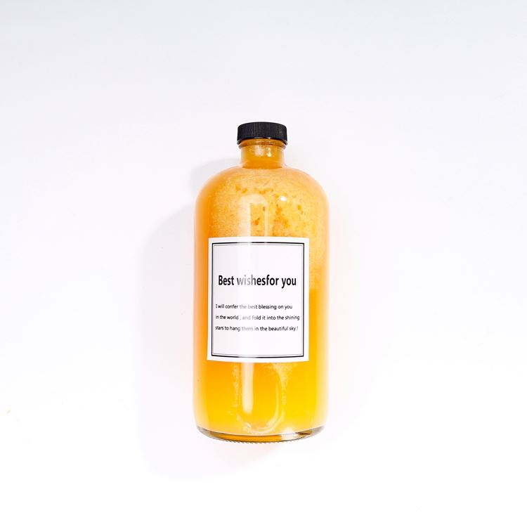 Cold Brew Juice 1000ml 1L  Round Glass Bottles With Plastic Lid  for beverage