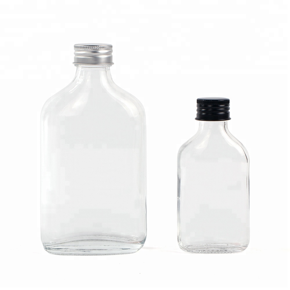 Cold brew coffee flat shape bottle 200ml glass bottle