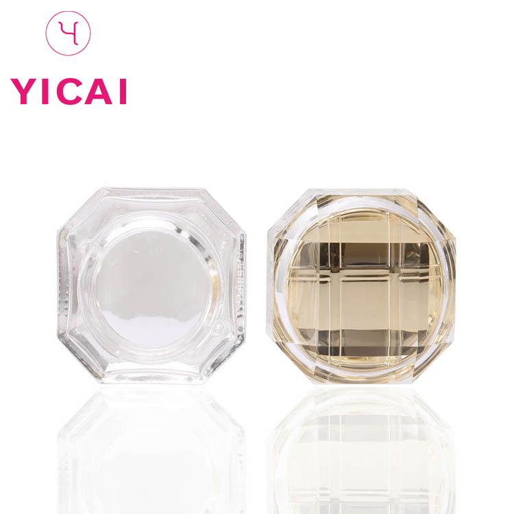 Cold cream jar square luxury cutting advanced appearance cosmetic glass cream jar for skin care