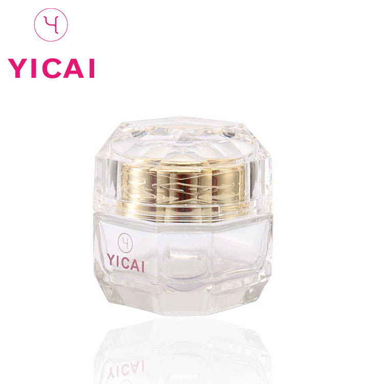 Cold cream jar square luxury cutting advanced appearance cosmetic glass cream jar for skin care