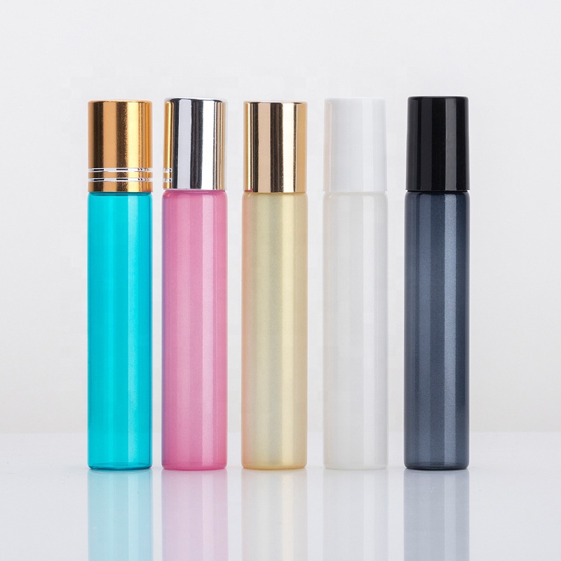 Collection Colorful 3ml 5 ml 10ml Stainless Steel Roller Balls matte Glass Roll on Bottles