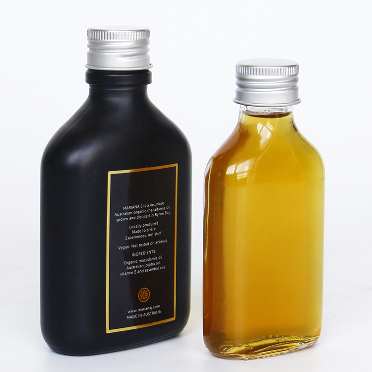 Coloful Glass Hip Flask Glass Bottle with Custom Printing for Juice